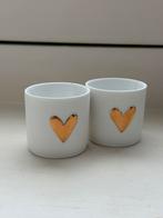Theelicht houder hartjes, Ophalen, Overige materialen, Wit, Zo goed als nieuw