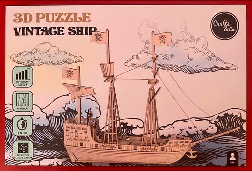 Crafts & Co 3D Puzzle Vintage Ship, Hobby en Vrije tijd, Modelbouw | Figuren en Diorama's, Nieuw, 1:50 of kleiner, Ophalen of Verzenden