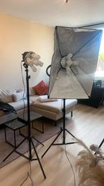 Studio foto lampen / 2 softboxen / verlichting / statief, Lamp of Flitsset, Ophalen of Verzenden, Zo goed als nieuw