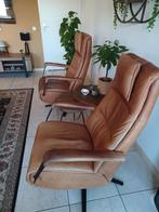 2 Elektrisch verstelbare relax fauteuils van leer., Huis en Inrichting, Stoelen, Twee, Modern, Gebruikt, Leer