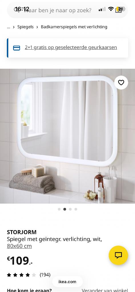 Spiegel, Huis en Inrichting, Badkamer | Complete badkamers, Ophalen, Zo goed als nieuw