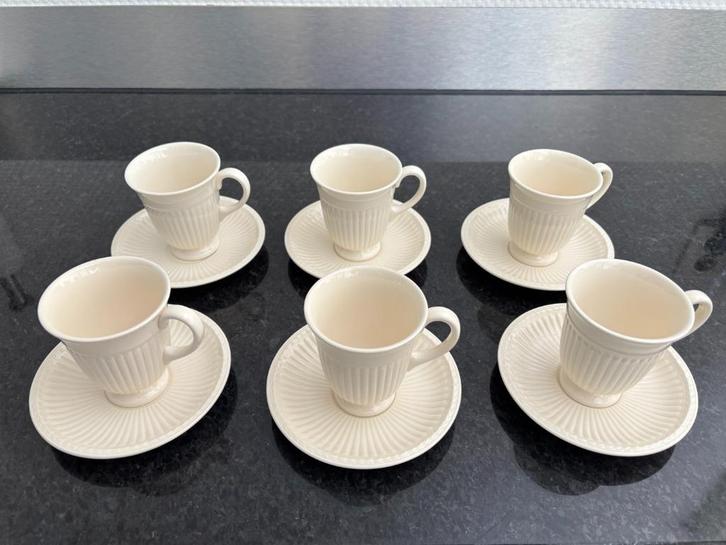 Wedgwood Edme kop en schotels, koffiekop, set van 6., Huis en Inrichting, Keuken | Servies, Zo goed als nieuw, Kop(pen) en/of Schotel(s)