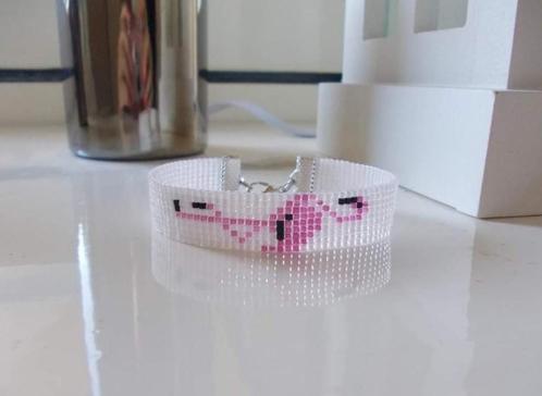 Miyuki delica geweven kralen armband flamingo, Sieraden, Tassen en Uiterlijk, Armbanden, Nieuw, Overige materialen, Overige kleuren
