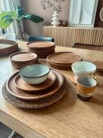 Teakhouten servies set, Indonesisch hout, Huis en Inrichting, Nieuw, Ophalen of Verzenden