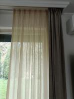 Vitrage warm beige 6 stuks + 2 stuks zacht geel, Ophalen of Verzenden, Beige, 200 cm of meer