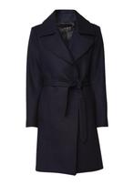 CVRD Kenza mantel wolblend met strikceintuur navyblauw M, Maat 38/40 (M), Nieuw, Ophalen of Verzenden, CVRD