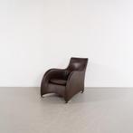 2x Montis Loge Fauteuil Donkerbruin Leder, Huis en Inrichting, Niet ingevuld, 100 tot 125 cm, Niet ingevuld, Ophalen of Verzenden