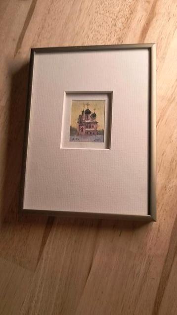 Origineel aquarel - St. Nikolaaskerk Jaroslavl beschikbaar voor biedingen
