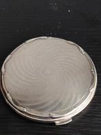 Verzilverde Antieke  Alpacca Poederdoos met Spiegel, Antiek en Kunst, Ophalen of Verzenden, Zilver