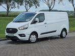 FORD TRANSIT CUSTOM 2.0 l2h1 navi airco, Auto's, Gebruikt, Euro 6, Wit, Bedrijf