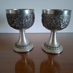 Tinnen wijnbekers - set van 2, Antiek en Kunst, Antiek | Tin, Ophalen of Verzenden