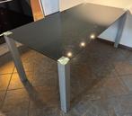 Glazen Eettafel en bijpassende Salontafel, Huis en Inrichting, Tafels | Eettafels, Ophalen, Gebruikt, 50 tot 100 cm, Glas