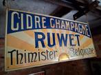Antiek blikken bord Champagne, Ophalen, Gebruikt, Reclamebord