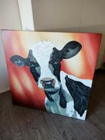 Canvas Koe 100x100cm met certificaat, Antiek en Kunst, Ophalen