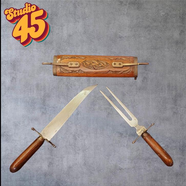 Vlees mes/vork, Antiek en Kunst, Antiek | Keukenbenodigdheden, Ophalen of Verzenden