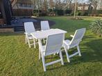 Hartman Tuinset - Tafel met 4 Stoelen + Kussens, Tuin en Terras, Ophalen, 4 zitplaatsen, Kunststof, Gebruikt