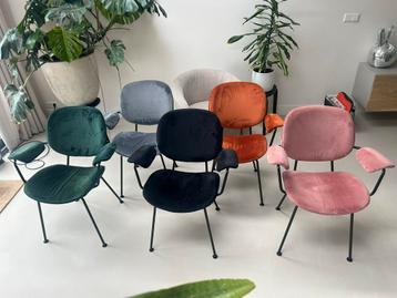 Eetkamer stoelen velours (5x)