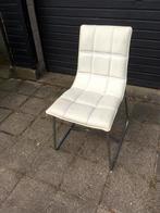 Eettafel stoel wit stalen frame, Huis en Inrichting, Stoelen, Ophalen, Gebruikt, Wit, Eén