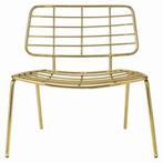 BLOOMINGVILLE LOUNGER MESH GOLD METAL cm 70 x 77 cm, Huis en Inrichting, Stoelen, Ophalen, Overige kleuren, Scandinavisch, Zo goed als nieuw