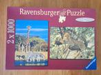 Ravensburger puzzel  2 x 1000 st.    1, Ophalen of Verzenden, 500 t/m 1500 stukjes, Zo goed als nieuw, Legpuzzel