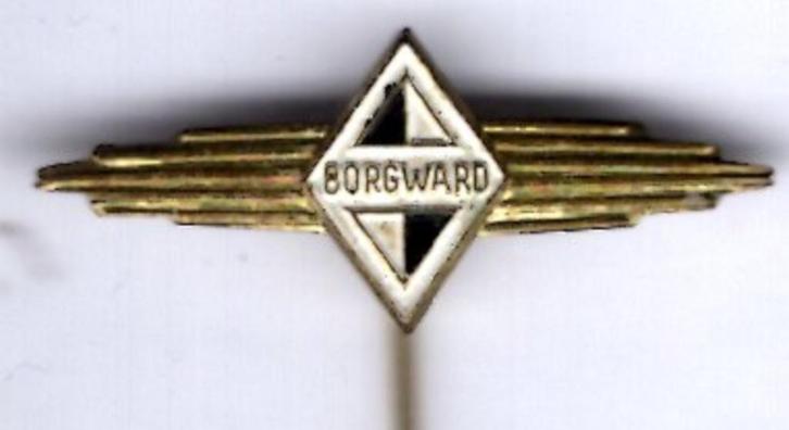 BORGWARD blauw/wit op zilverkleurig auto speldje ( A_122 ), Verzamelen, Speldjes, Pins en Buttons, Zo goed als nieuw, Speldje of Pin