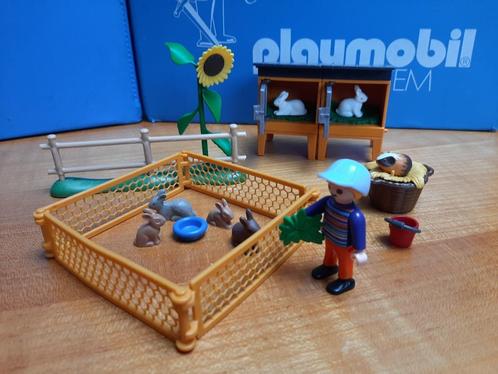 boerderij huis 5123 konijnenhok ren zonnebloem cavia 100%, Kinderen en Baby's, Speelgoed | Playmobil, Zo goed als nieuw, Complete set