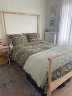 Ikea GJÖRA bed frame, SKORVA midbeam, LÖNSET slat bedbase, Ophalen, Verstelbaar, Eenpersoons, Beige