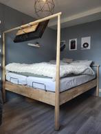 bed, Ophalen, Bruin, Tweepersoons, Zo goed als nieuw