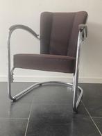 Gispen 412 fauteuil, hoogglans chroom, De Ploeg Accent stof, Gebruikt, Design, 75 tot 100 cm, Ophalen of Verzenden