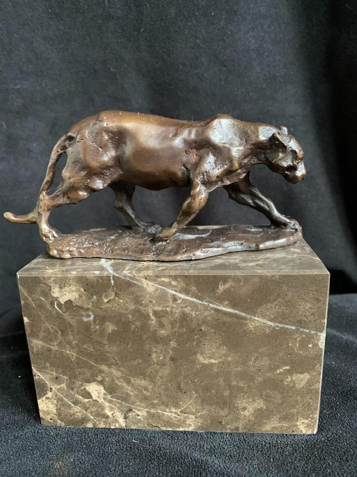 Panter, gesigneerd Carvin  , bronzen/brons, Antiek en Kunst, Kunst | Beelden en Houtsnijwerken, Ophalen of Verzenden