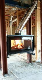 Doorkijkhaard/ Tunnelhaard van M-Design type Venus V23 850 D, Huis en Inrichting, Kachels, Ophalen of Verzenden, Inbouw, Hout