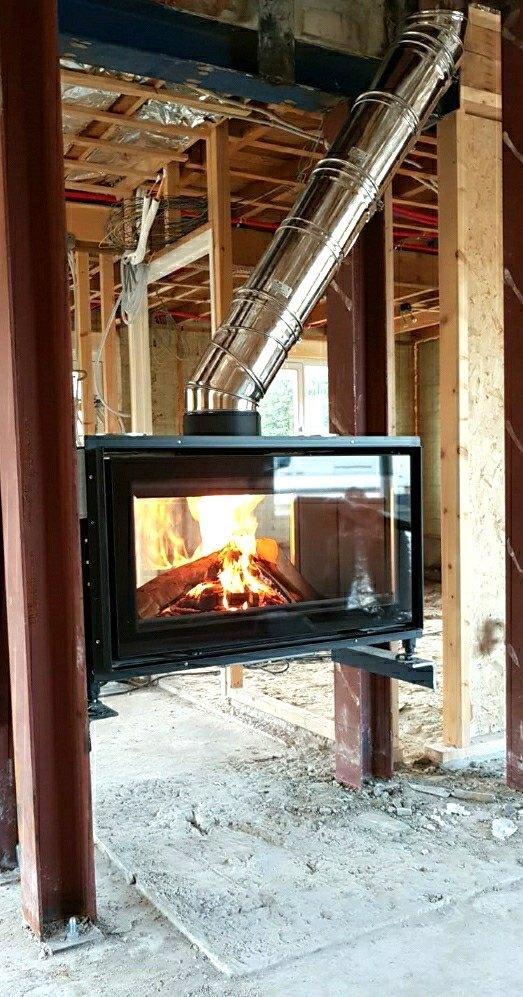 Doorkijkhaard/ Tunnelhaard van M-Design type Venus V23 850 D, Huis en Inrichting, Kachels, Nieuw, Inbouw, Houtkachel, Hout, Ophalen of Verzenden