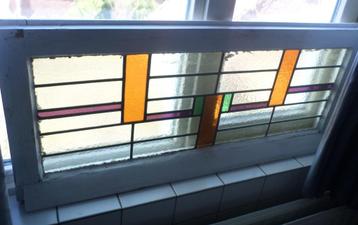 Set van 3 Art Deco / Jaren 30 glas in lood ramen beschikbaar voor biedingen