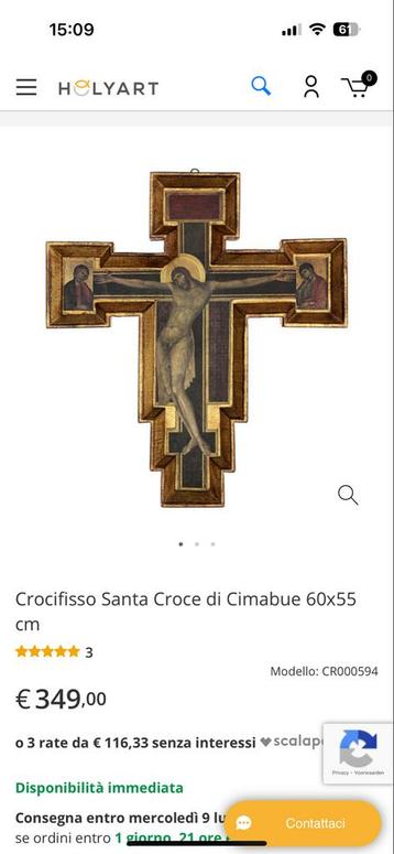 Cimabue Kruisbeeld Santa Croce 60x55 cm beschikbaar voor biedingen