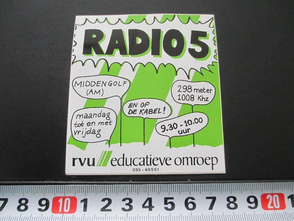 sticker Radio 5 RVU educatieve omroep *, Ophalen, Zo goed als nieuw