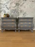 Set van 2 buikkastjes - Grijs met gouden details, Huis en Inrichting, Kasten | Ladekasten, Ophalen, Gebruikt, T, T