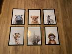 Fotolijsten zwart met dierenplaatjes, Ophalen of Verzenden, Zo goed als nieuw, Foto of Poster, Minder dan 50 cm