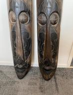2 grote houten maskers. 150cm hoog, Antiek en Kunst, Kunst | Beelden en Houtsnijwerken, Ophalen