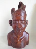Buste van Balinees man/ houtsnijwerk/ jaren '50, Antiek en Kunst, Kunst | Beelden en Houtsnijwerken, Ophalen of Verzenden