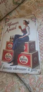Metalen reclamebord Amstel bier ,Forever Amstel, Verzenden, Zo goed als nieuw, Reclamebord, Plaat of Schild, Amstel