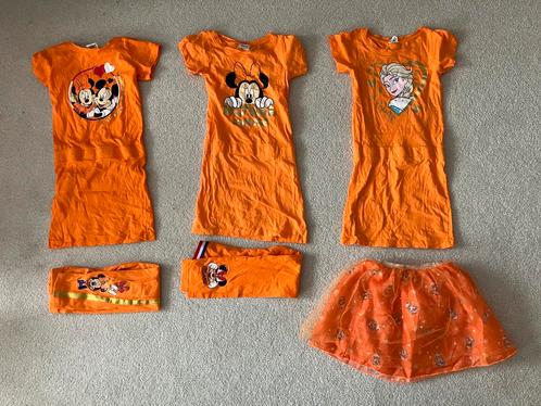 Koningsdag Kleding Meisjes 128-134 Oranje Frozen MinnieMouse, Kinderen en Baby's, Kinderkleding | Maat 128, Zo goed als nieuw