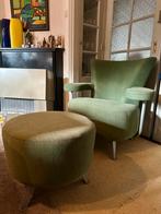 Groene Relax Fauteuil van Montel met voetenbankje, Ophalen, Gebruikt, Minder dan 75 cm, Overige materialen