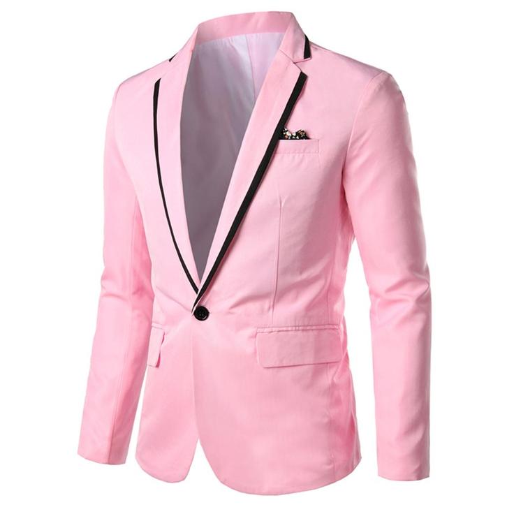 Heren roze blazer mannen colbert jasje zakelijk nette, Kleding | Heren, Kostuums en Colberts, Nieuw, Overige maten, Roze, Verzenden