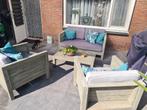 Houten Loungeset 4 persoons, Tuin en Terras, Tuinsets en Loungesets, 4 zitplaatsen, Gebruikt, Ophalen of Verzenden, Bank