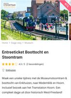2 Tickets Museumstoomtram & Boottocht, Ophalen of Verzenden, Nieuw, Meerdere kaarten