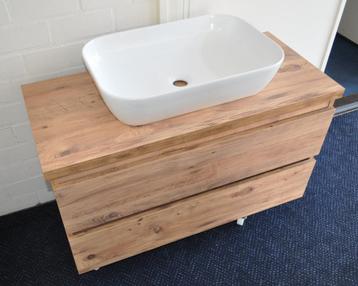 Luxe Badmeubel 100 cm – Warme Houtkleur – Volledig MDF NIEUW beschikbaar voor biedingen