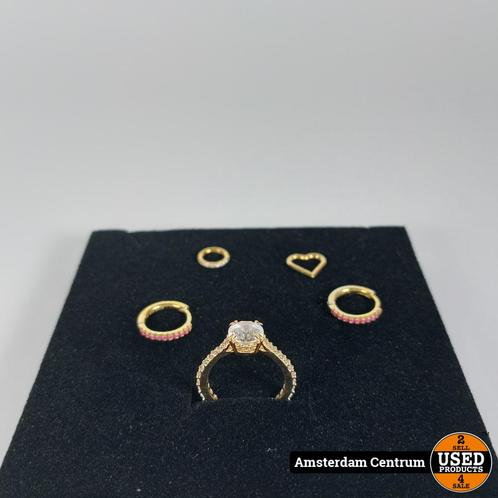 Swarovski Ring + Oorbellen setje - Prima staat, Sieraden, Tassen en Uiterlijk, Ringen, Zo goed als nieuw