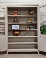 Vintage/Industriële beige-grijze schoolkast, Brocante kast🖤, 100 tot 150 cm, 200 cm of meer, Ophalen of Verzenden, 25 tot 50 cm