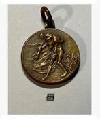 Antieke hanger Belgie 1914 Elisabeth Albert brons soldier, Postzegels en Munten, Penningen en Medailles, Ophalen of Verzenden