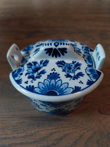 Porceleyne fles klein boterpotje zeldzaam delftsblauw beschikbaar voor biedingen